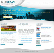 蓝色城市CSS网页模板