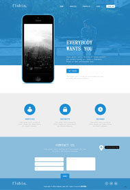 CSS3蓝色动画效果企业模板