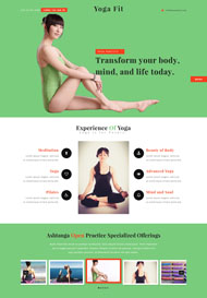 浅绿色瑜伽运动CSS3模板