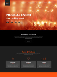 灯光下舞台音乐网站模板