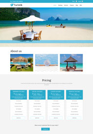 蓝色沙滩度假休闲网站模板