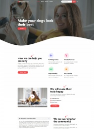 关爱狗狗宠物店宣传网站模板