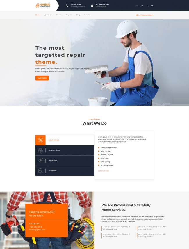 家庭维护维修服务公司网站模板