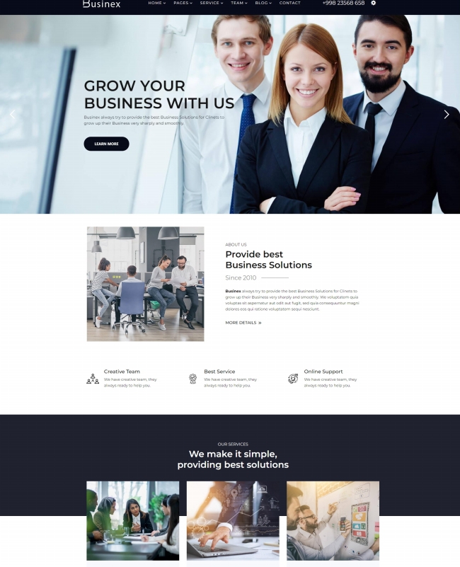 HTML5商务咨询服务公司网站模板