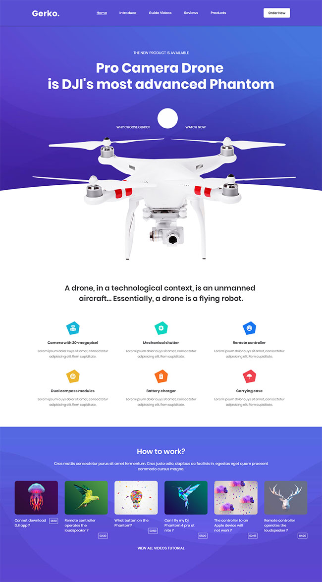 无人机产品官网专题模板