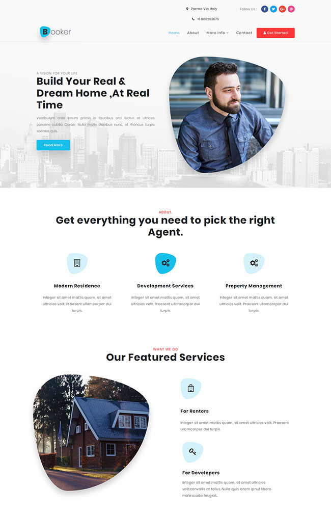 美国别墅房产开发商网站模板