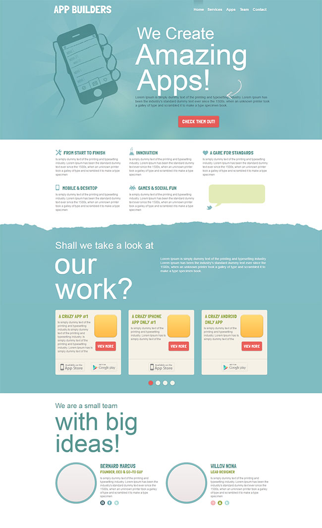APP应用制作工作室单页模板
