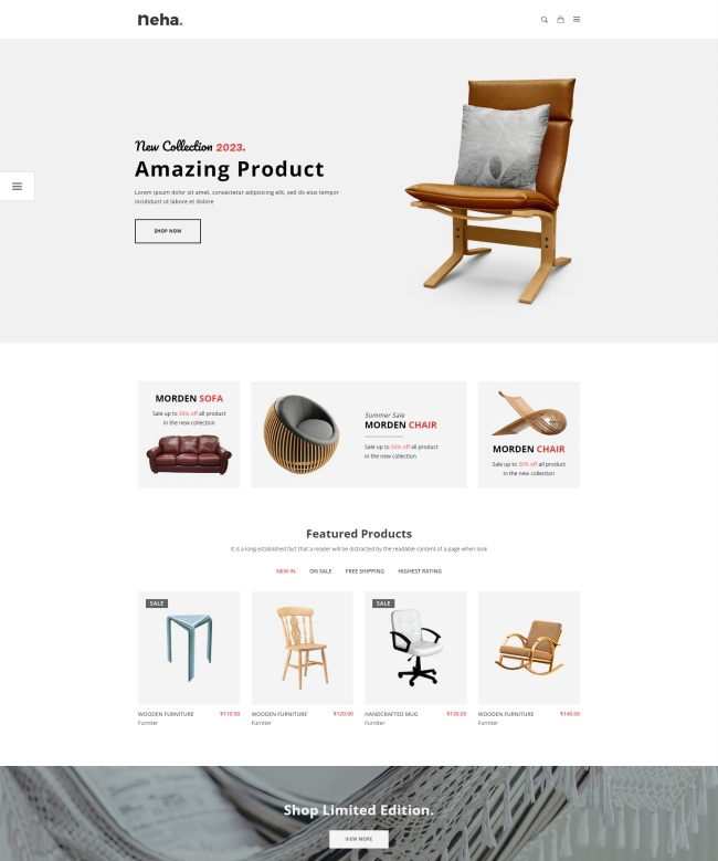 极简风家具电子商务网站模板