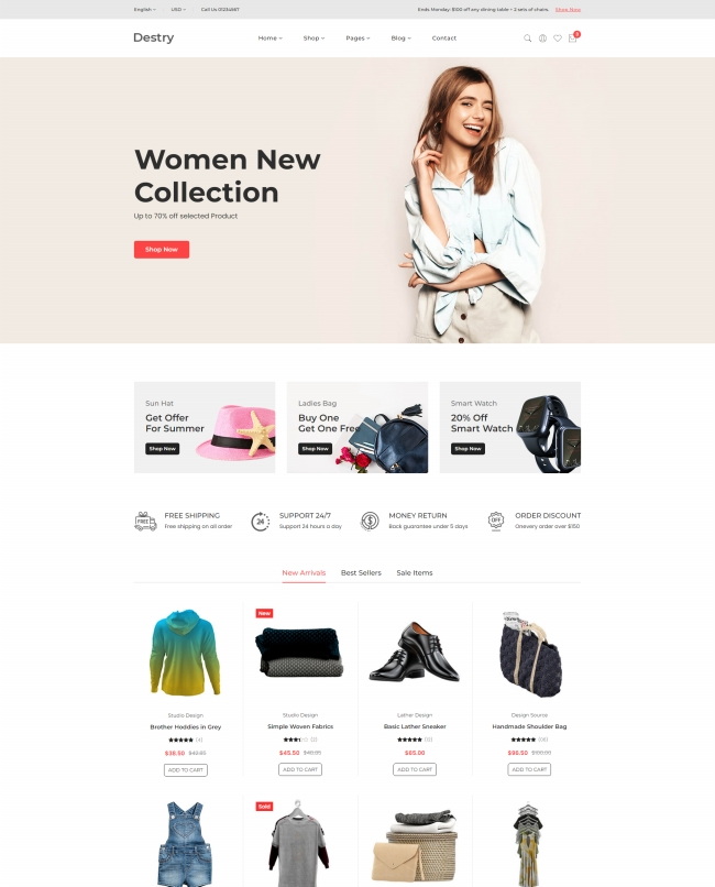 时尚女装配饰电子商务网站模板