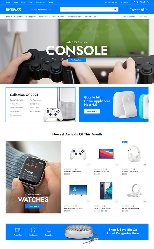 数码产品电子商务响应式模板