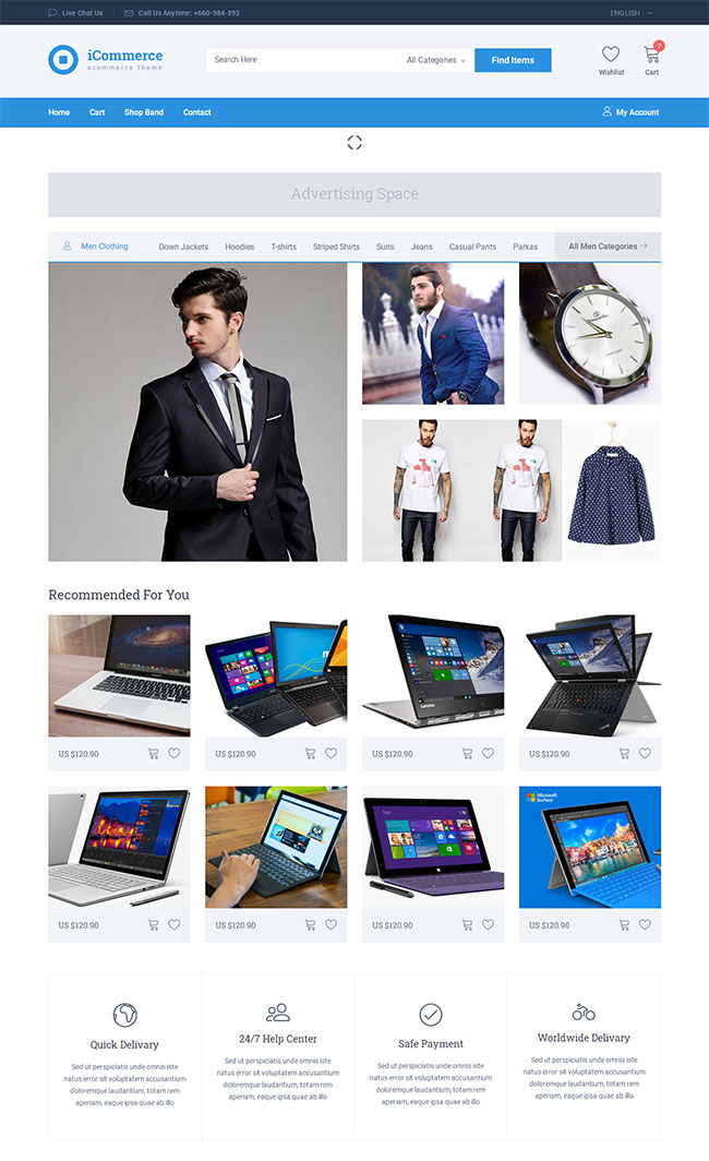 宽屏大气电商网站HTML5模板