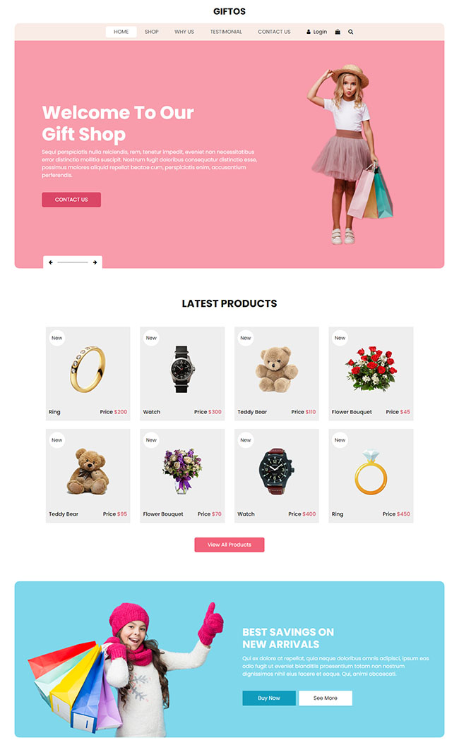 网上礼品商店HTML5模板