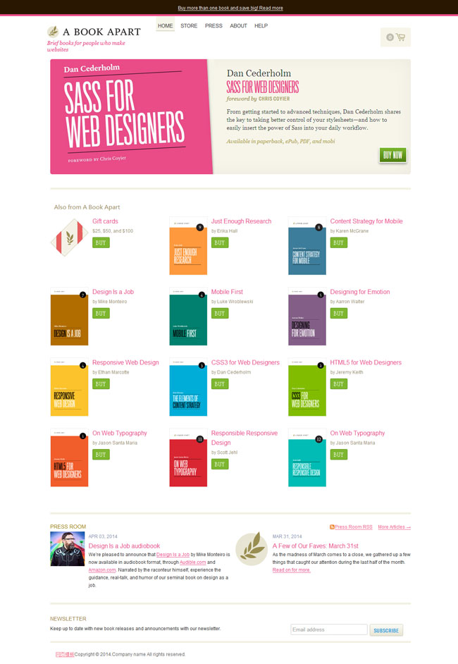 小清新网上书店网页模板