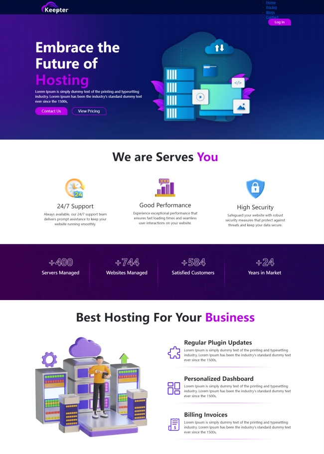 HTML5主机托管服务公司网站模板