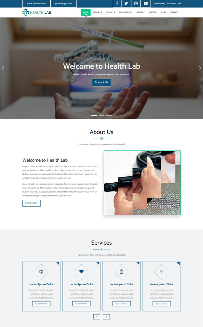 疫苗接种医院网站模板