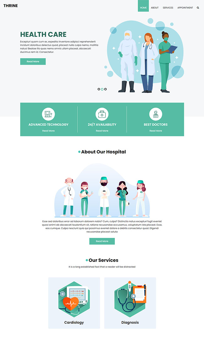 医院医疗团队展示网站模板