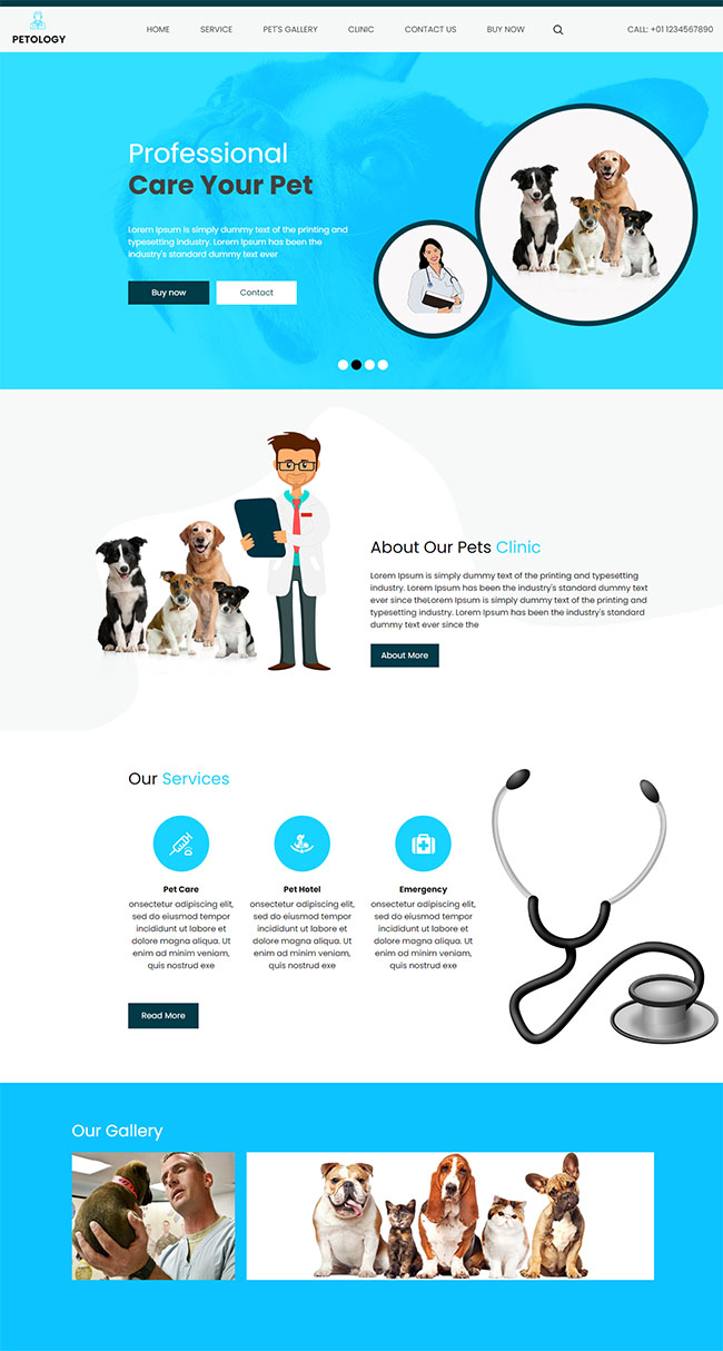 宠物医院诊所网页模板