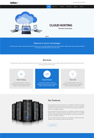 蓝色风格云主机网站模板