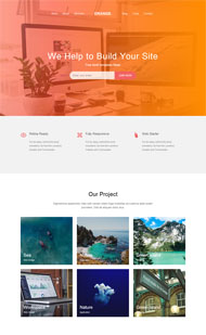 橘红色设计公司网站模板