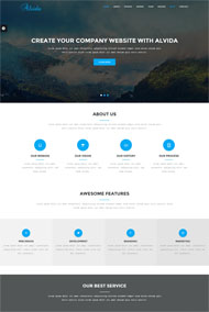 蓝色宽屏木材公司html5模板