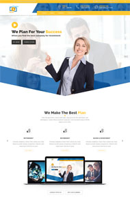 蓝色金融企业HTML5模板