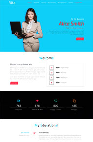 蓝色笔记本网站模板