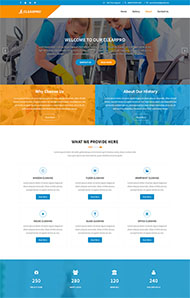 蓝色宽屏保洁公司网站模板