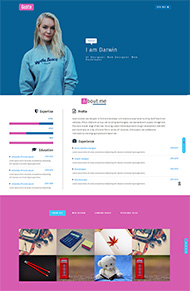 蓝色大气设计CSS3单页模板