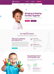  儿童宠物收养机构网站模板 