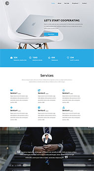 宽屏扁平化企业HTML模板