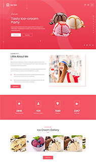 冰淇淋蛋糕店铺网站模板