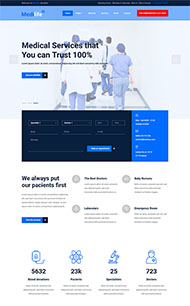 蓝色医疗保健HTML5模板