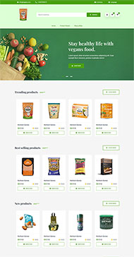 绿色零食店铺电子商务模板