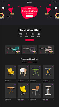 黑色酷炫的男装折扣店网站模板