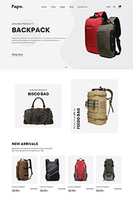 户外行李双肩包商城网站模板