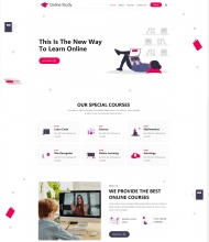 在线网络课程教育网站模板