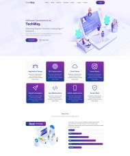 极简紫色风格IT解决方案公司网站模板