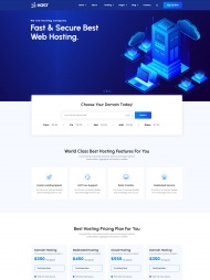 蓝色风格虚拟主机服务公司网站模板