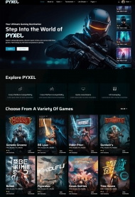 街机电脑手机游戏公司HTML5网站模板