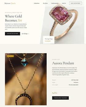 HTML CSS黄金珠宝精品店奢侈配饰品牌网站模板