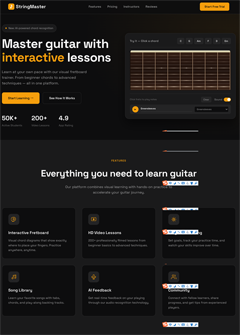 交互式的吉他学习平台网页模板