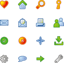 16个卡通网页设计图标