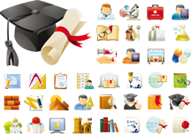 教育科研矢量图标