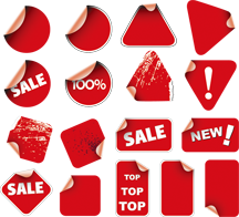 红色圆形超市装饰图标矢量