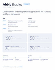 白色简洁开发者web简历模板