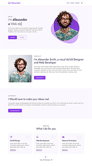 电脑程序员个人主页HTML模板