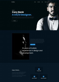 酷雅黑色风格个人简历网页模板