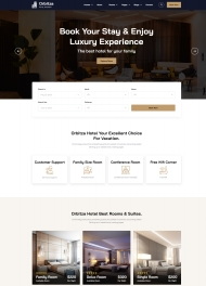 响应式酒店房间预定服务网站模板