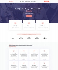 响应式人工智能写作服务网站模板