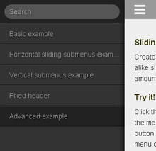 jQ移动平台滑动菜单 jQuery移动平台滑动菜单网页